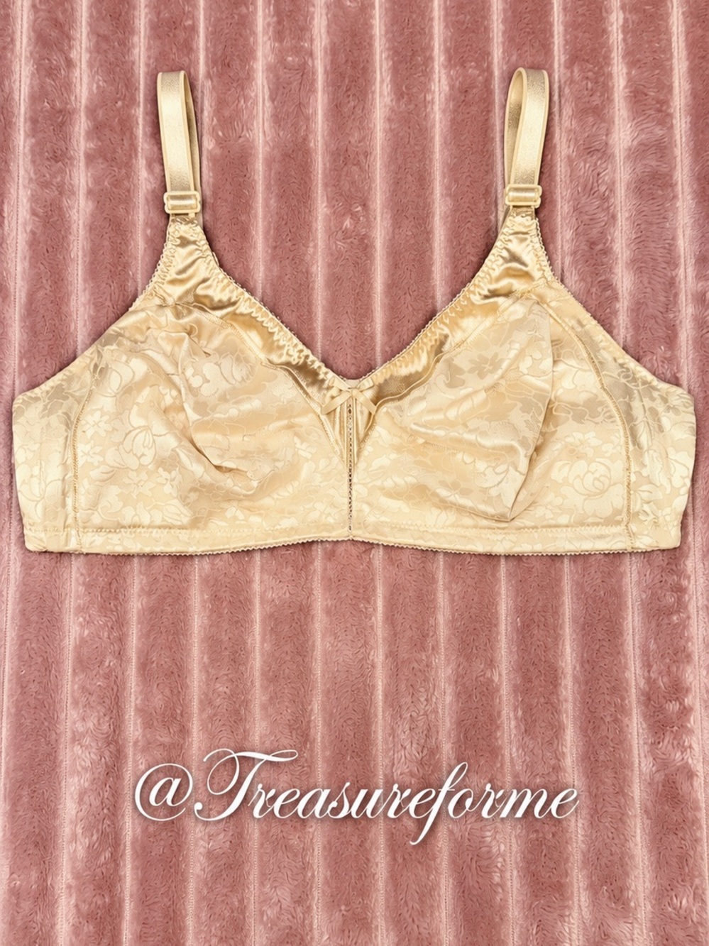 Bali Cream Floral Jacquard Soft-Cup Bra - Light Cream